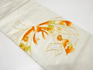 束ね熨斗模様　刺繍　名古屋帯